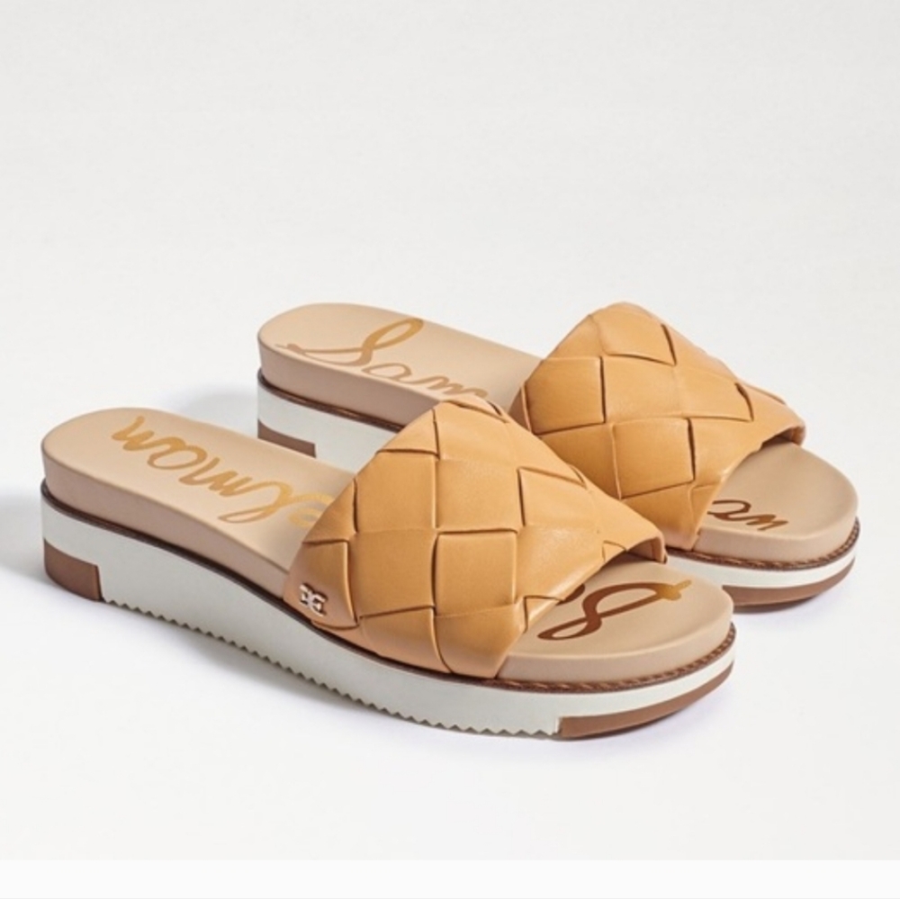 Sam Edelman Tan Woven Slide Sandals